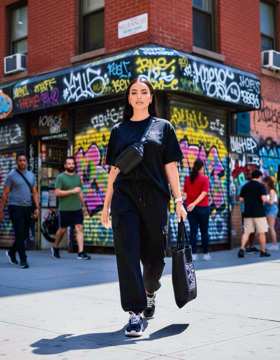Camiseta Básica Negra Vestes Angeli