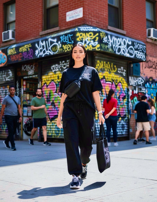 Camiseta Básica Negra Vestes Angeli