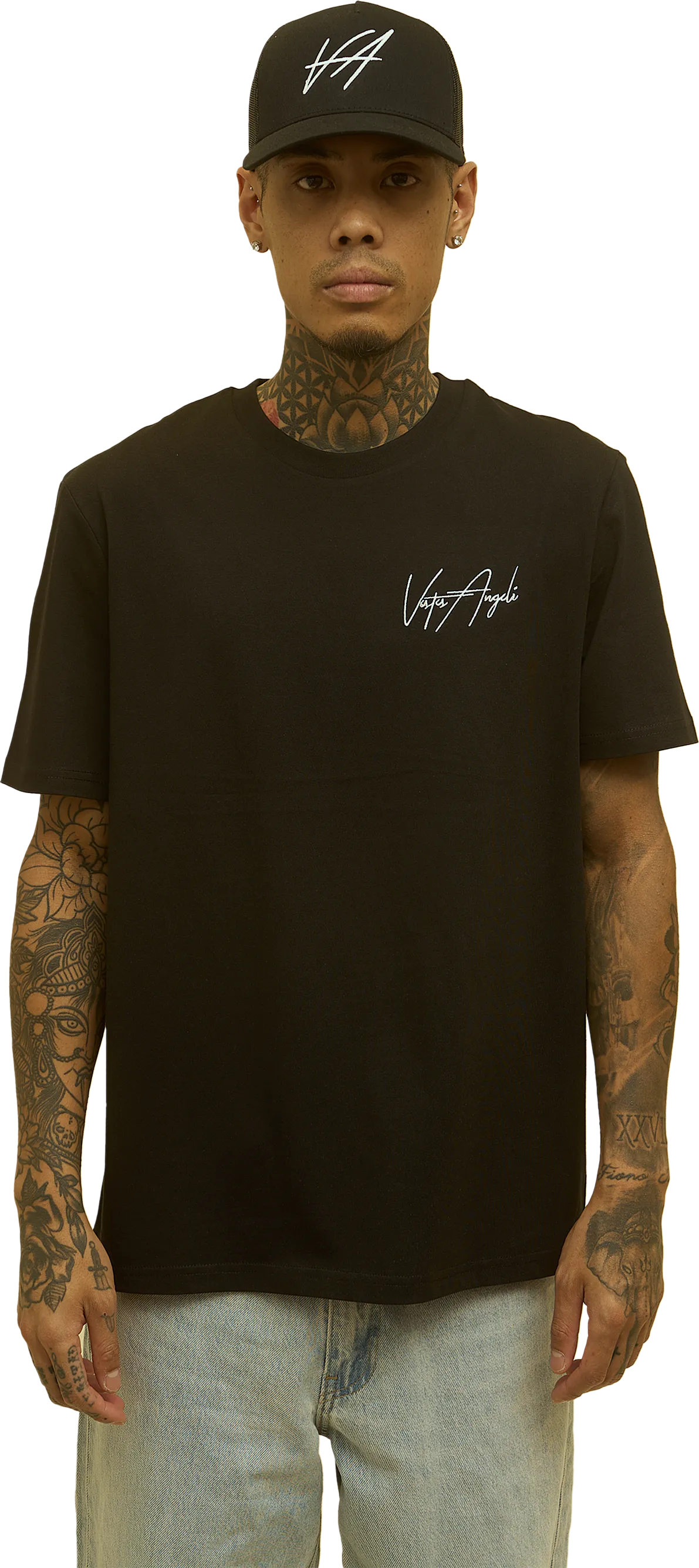 Camiseta Básica Negra Vestes Angeli